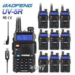 10Pack Baofeng UV-5R Dual Band VHF/UHF HT Two-way Radio + Cable Fast Delivery