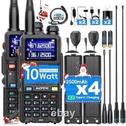 2 X Baofeng 5RM Long Range 10W Multi-Band Radio Walkie Talkie Scanner Full Kit