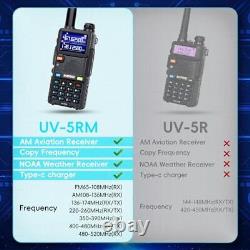 2 X Baofeng 5RM Long Range 10W Multi-Band Radio Walkie Talkie Scanner Full Kit