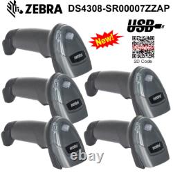 5PCS Zebra DS4308-SR00007ZZAP 1D 2D Digital Barcode Scanner Reader with USB Cable