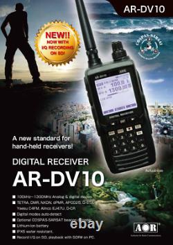 AOR AR-DV10 100khz-1300mhz Digital Receiver Scanner DMR Fusion D-Star Tetra etc