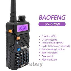 Baofeng UV-5R 8W Walkie Talkies Long Range Dual Band Two Way Ham Radio Scanner