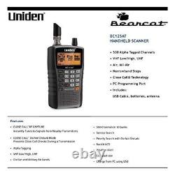 Bearcat BC125AT Handheld Scanner 500-Alpha-Tagged Channels, Black