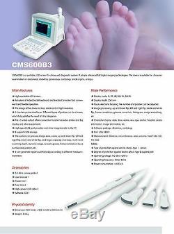 CE CMS600B3 Full Digital Portable Ultrasound Scanner Machine, 3.5M Convex Probe