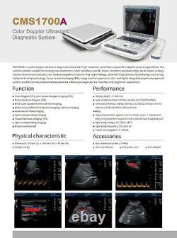 CMS1700A Color Doppler Ultrasonic Diagnostic CF Ultrasound Scanner+Linear Probe