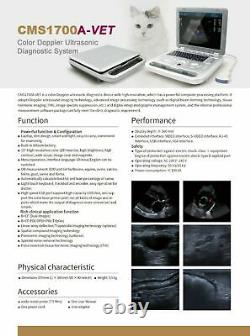 CMS1700A-VET CONTEC color doppler Vet ultrasound scanner +7.5Mhz rectal portable