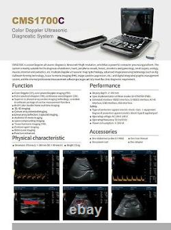 CMS1700A color Doppler ultrasonic diagnostic Scanner with USB, 3.5 Convex Probe