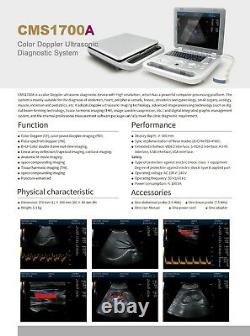 CMS1700A color Doppler ultrasonic diagnostic Scanner with USB, 3.5 Convex Probe