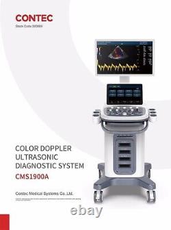 CONTEC Cart Mounted Ultrasound Scanner Machine Color Doppler Convex Linear Heart