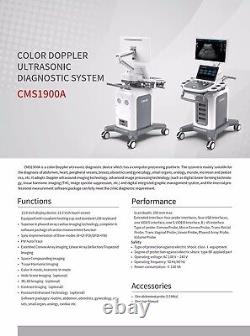 CONTEC Cart Mounted Ultrasound Scanner Machine Color Doppler Convex Linear Heart