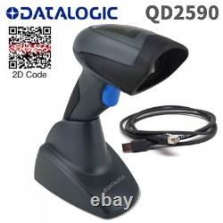 Datalogic QuickScan QD2590-BKK1B Handheld Barcode Scanner w Cradle & USB Cable