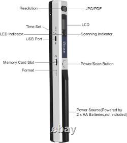 Easy to Use Handheld Scanner with A4 Support Includes 16G SD Card for Storage