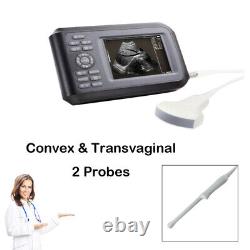 Handheld 5.5 LCD Digital Ultrasound Scanner Convex+6.5MHz Transvaginal Probe US