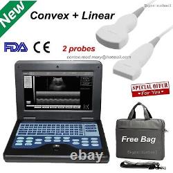 Laptop machine Digital Ultrasound scanner with 2 probes, convex linear