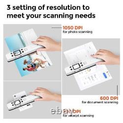 Portable Scanner, Photo Scanner for Documents Pictures Texts in 1050DPI, Flat