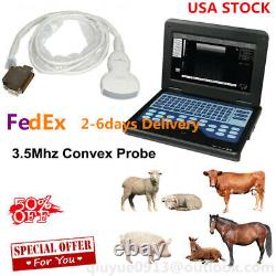 USA, Veterinary Laptop Ultrasound Scanner Machine 3.5mhz Convex Probe VET Animal