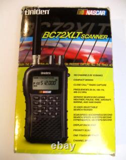 Uniden BC72XLT short wave radio scanner NASCAR +more TESTED- BUY-AS-IS