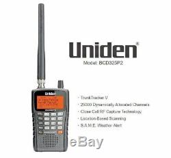 Uniden BCD325P2 Digital Police Battery TrunkTracker V Handheld Scanner