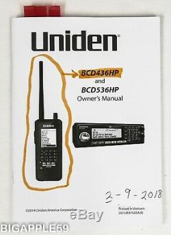 Uniden BCD436HP Handheld Digital Scanner P-25 PHASE I & II X2 TDMA Police Fire