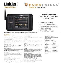 Uniden HomePatrol-2 Color Touchscreen Simple Program Digital Scanner, TrunkTra