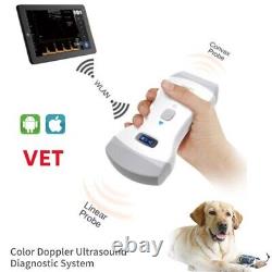 Vet Handheld Color Doppler Ultrasound Scanner Machine 2 Probes Wifi Wireless, USA