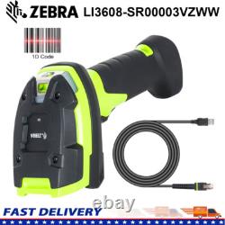 Zebra LI3608-SR00003VZWW Rugged Handheld Digital 1D Barcode Scanner with USB Cable